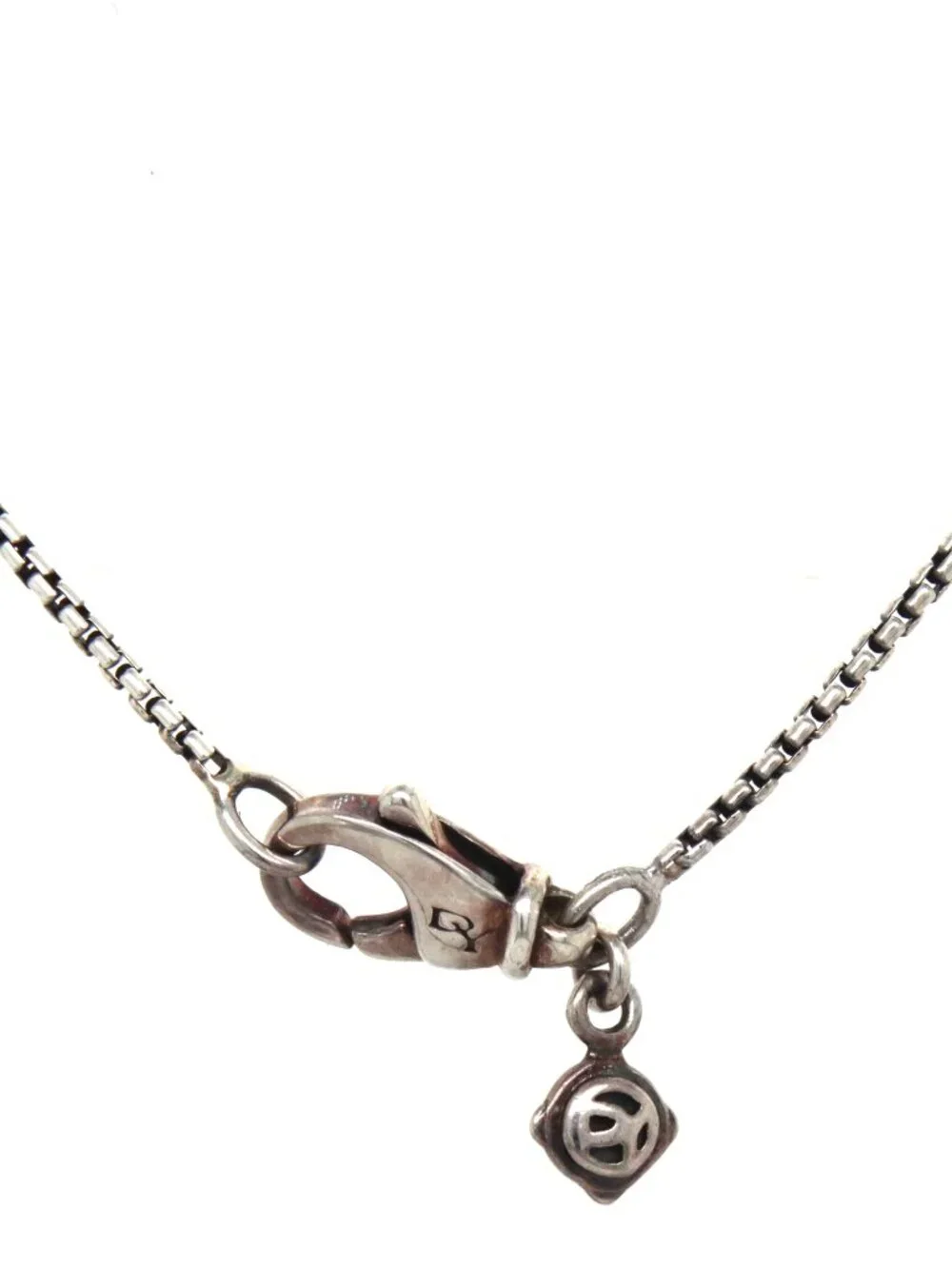 David Yurman cable wraps blue topaz and diamond pendant on adjustable chain